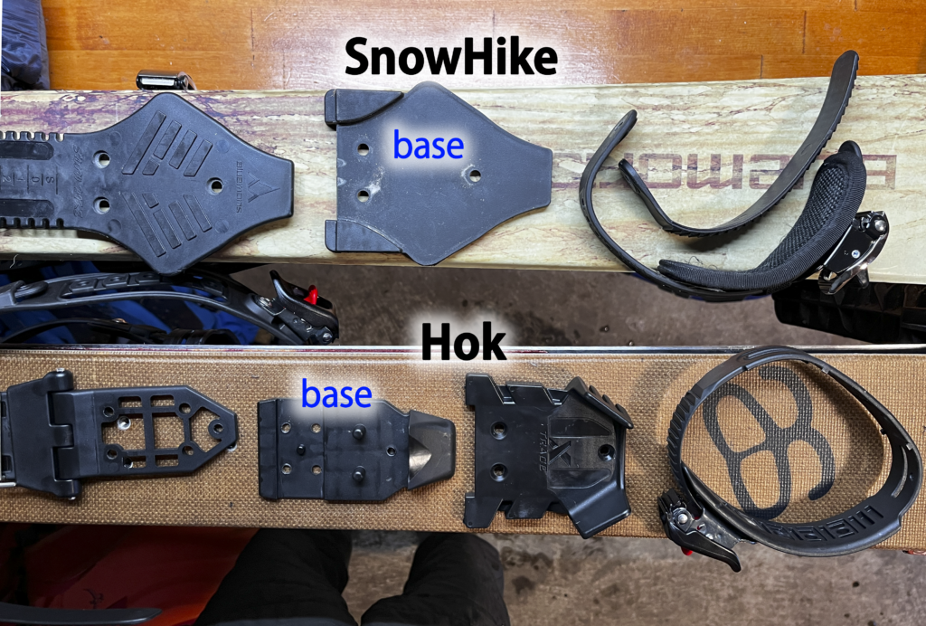 HokとSnowHikeのビンディング比較（構成パーツ）