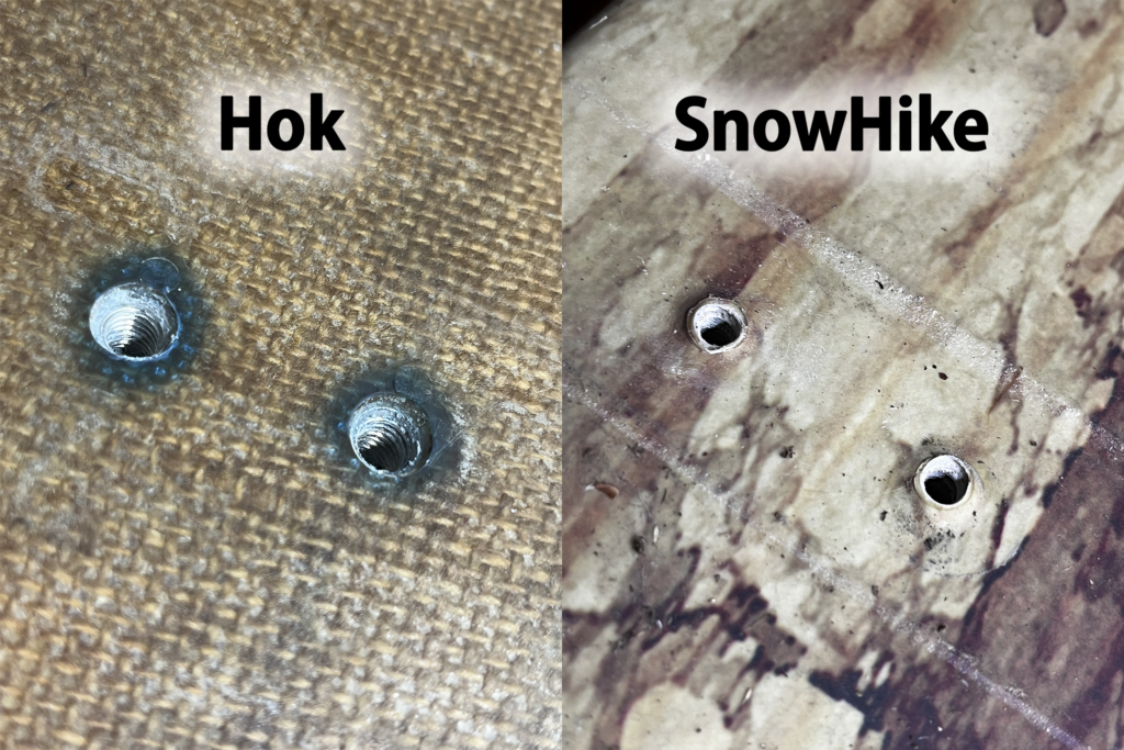 HokとSnowHikeでビンディング比較（ホール）